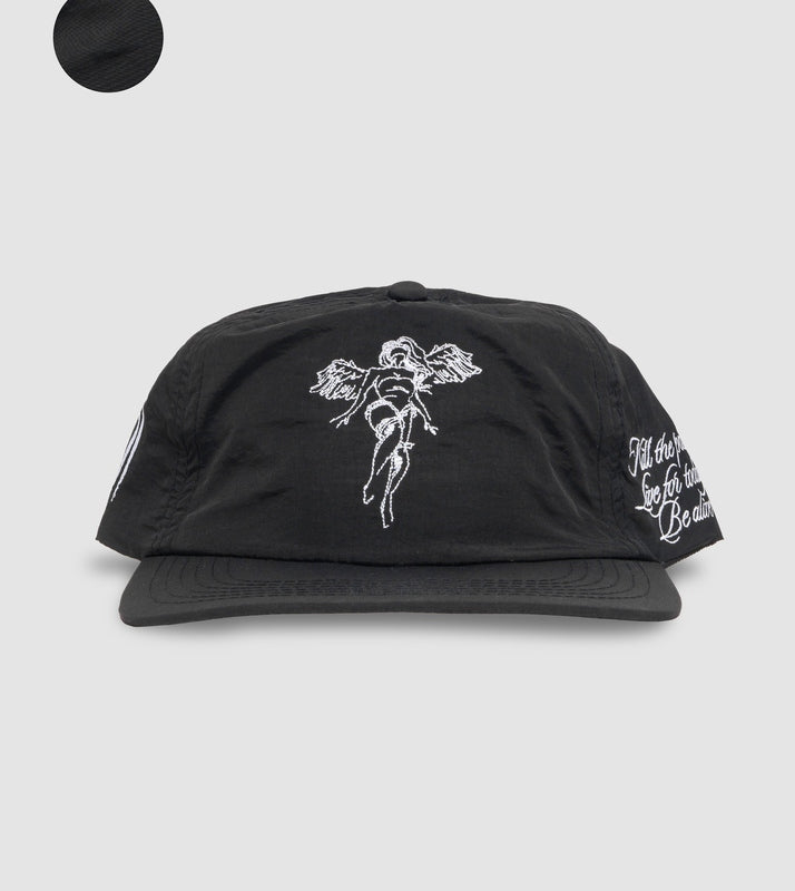 Angel Spirit Nylon Snapback // Black