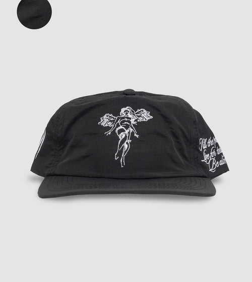 Angel Spirit Nylon Snapback // Black