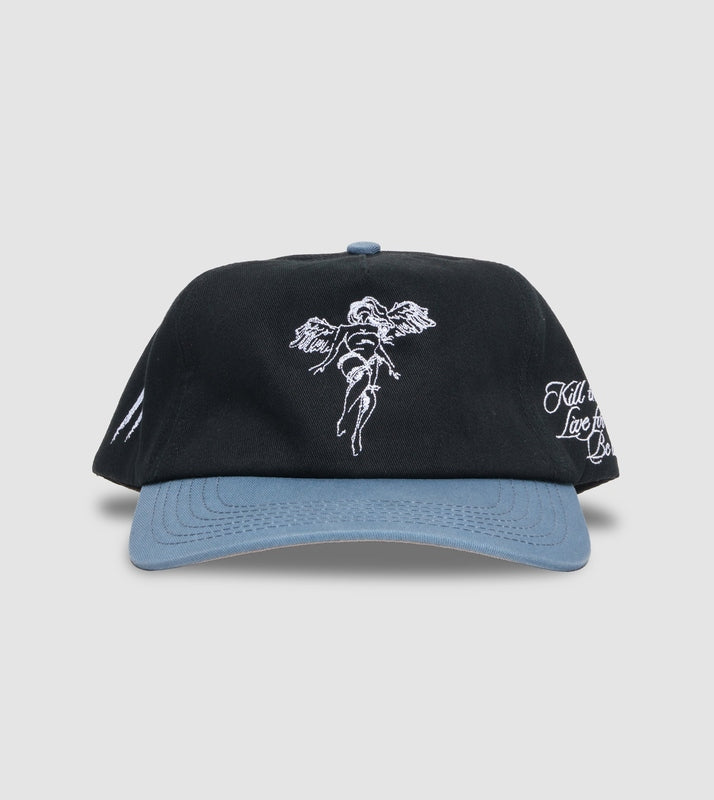 Angel Spirit Unstructured Snapback // Black & Cloud Blue