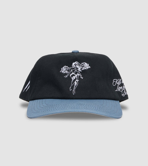 Angel Spirit Unstructured Snapback // Black & Cloud Blue