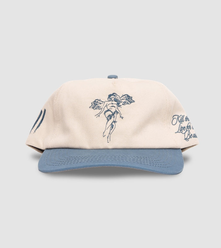Angel Spirit Unstructured Snapback // Natural & Cloud Blue