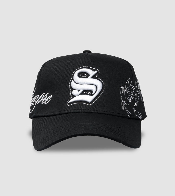 Poetry A-Frame Snapback // Black