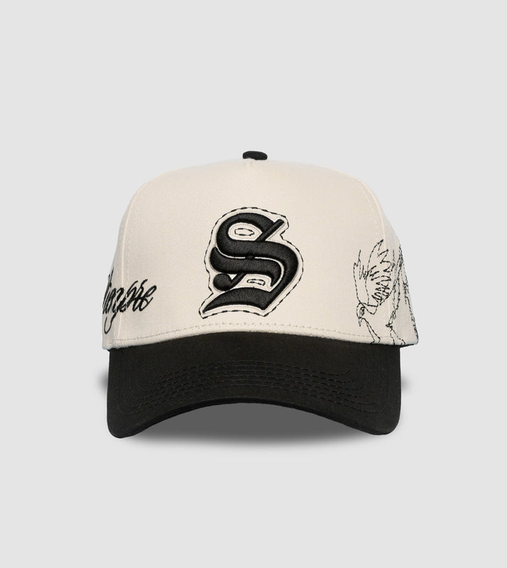Poetry A-Frame Snapback // Natural & Black