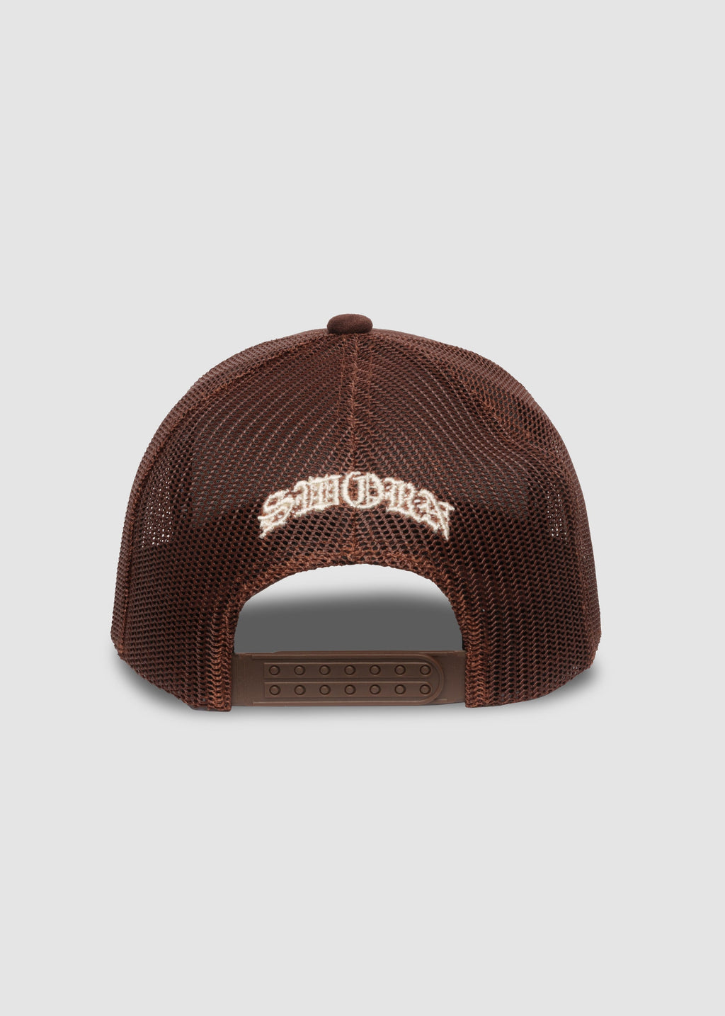 Script Suede Trucker Snapback // Earth