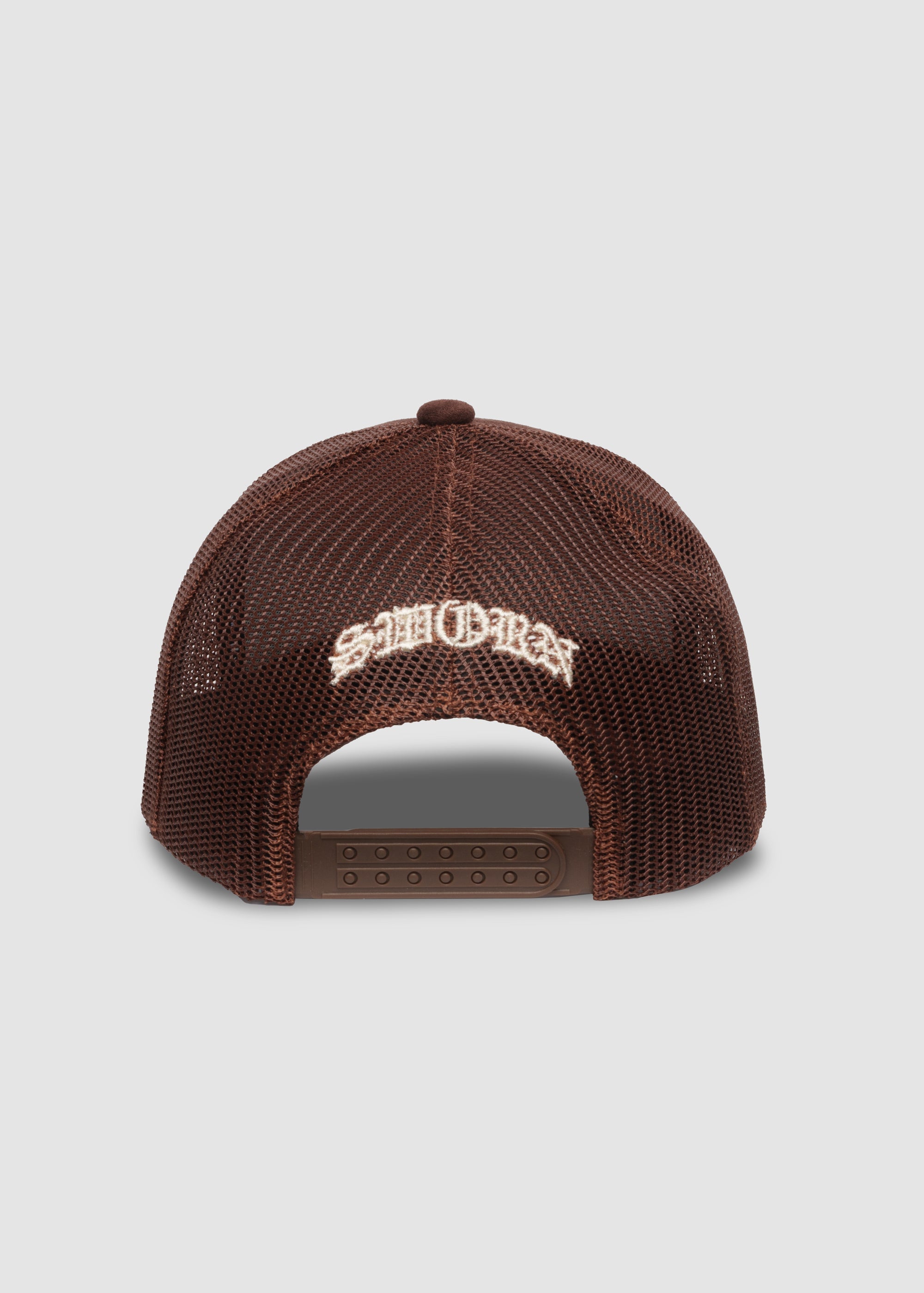 Script Suede Trucker Snapback // Earth