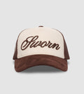 Script Suede Trucker Snapback // Earth